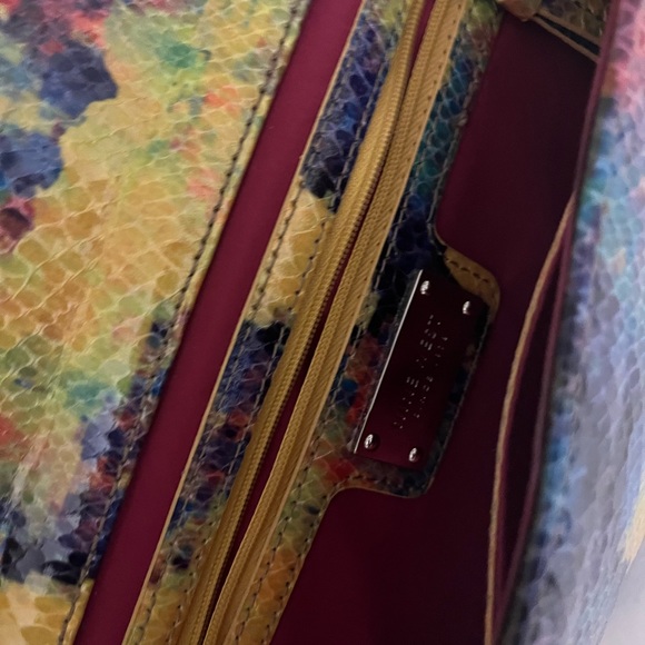 Nine West Yellow Snake Skin Clutch - Picture 2 of 4